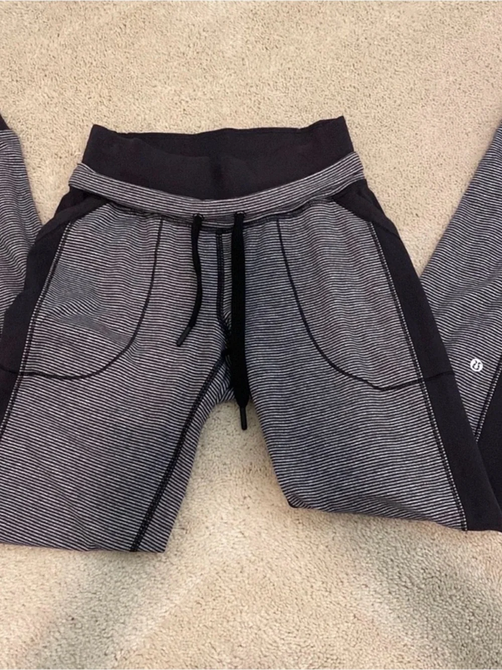 lululemon athletica Black & White Striped Joggers
